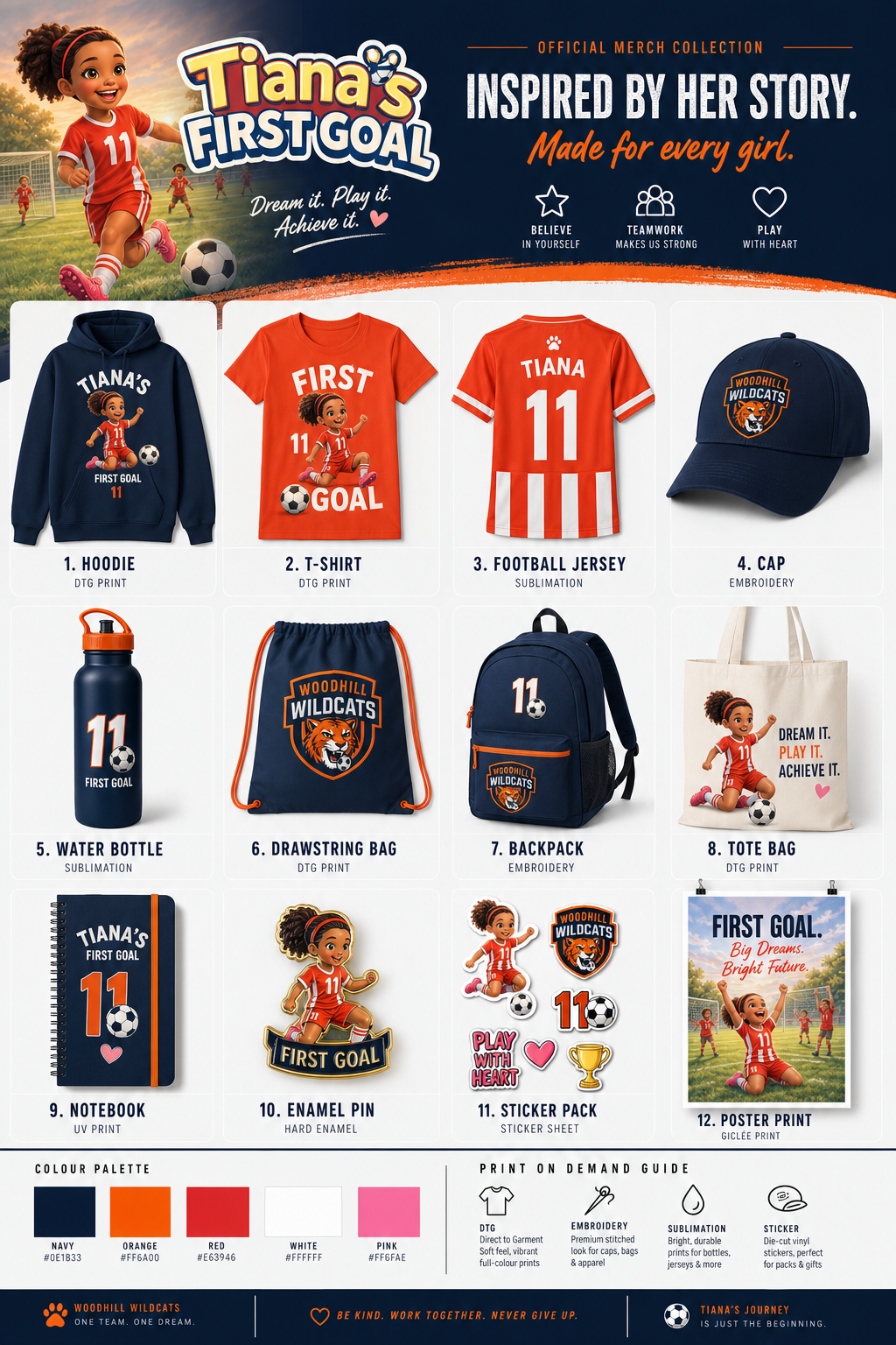 Tiana's First Goal complete official merch collection