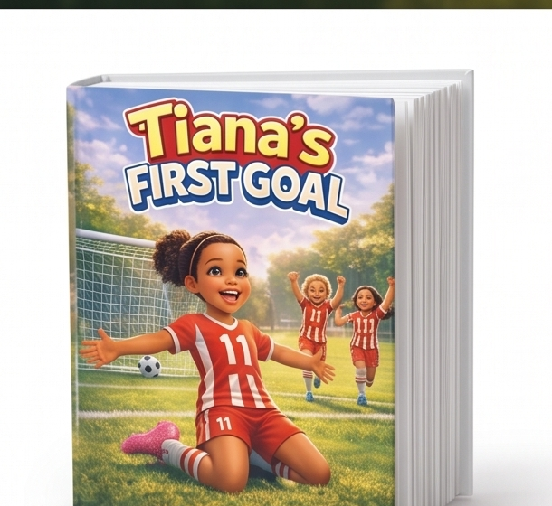 Tiana's First Goal 3D book box mockup